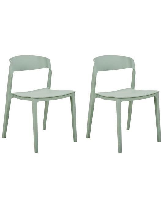 Set Of 2 Dining Chairs Mint Green Somers