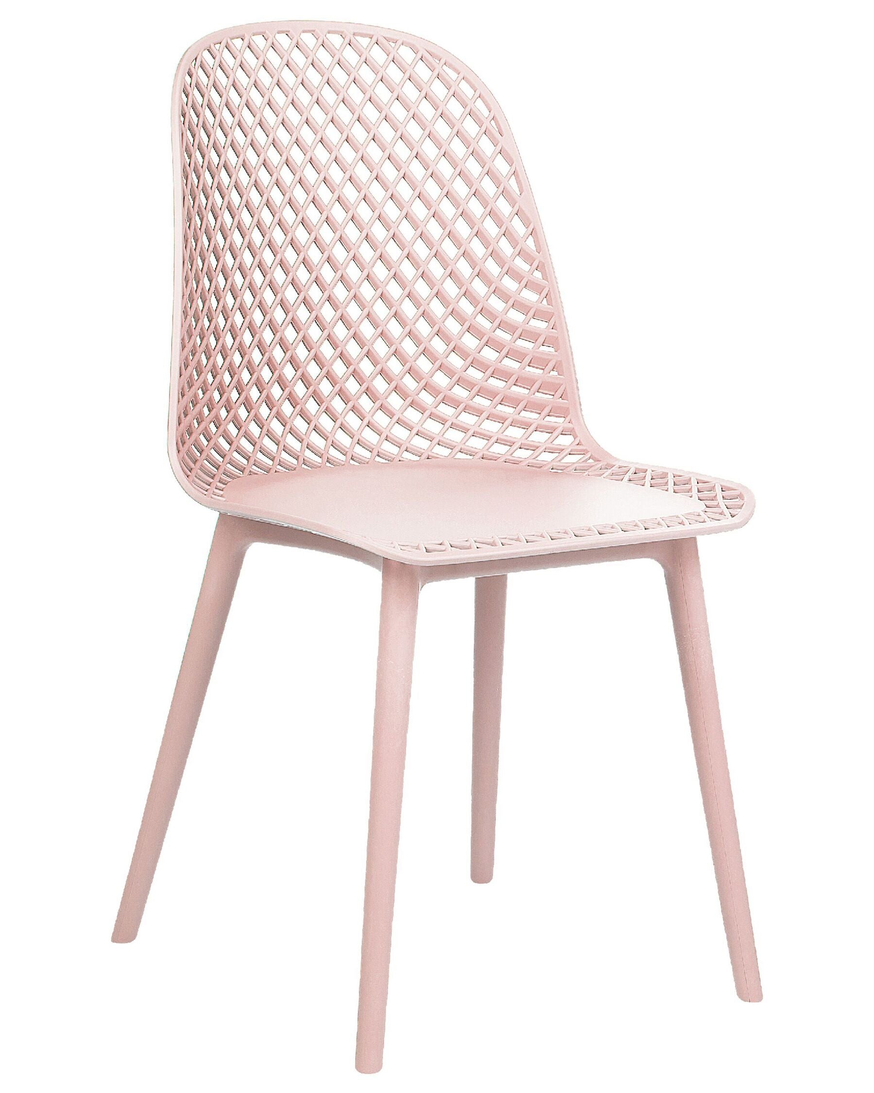 Set Of 4 Dining Chairs Pink Emory