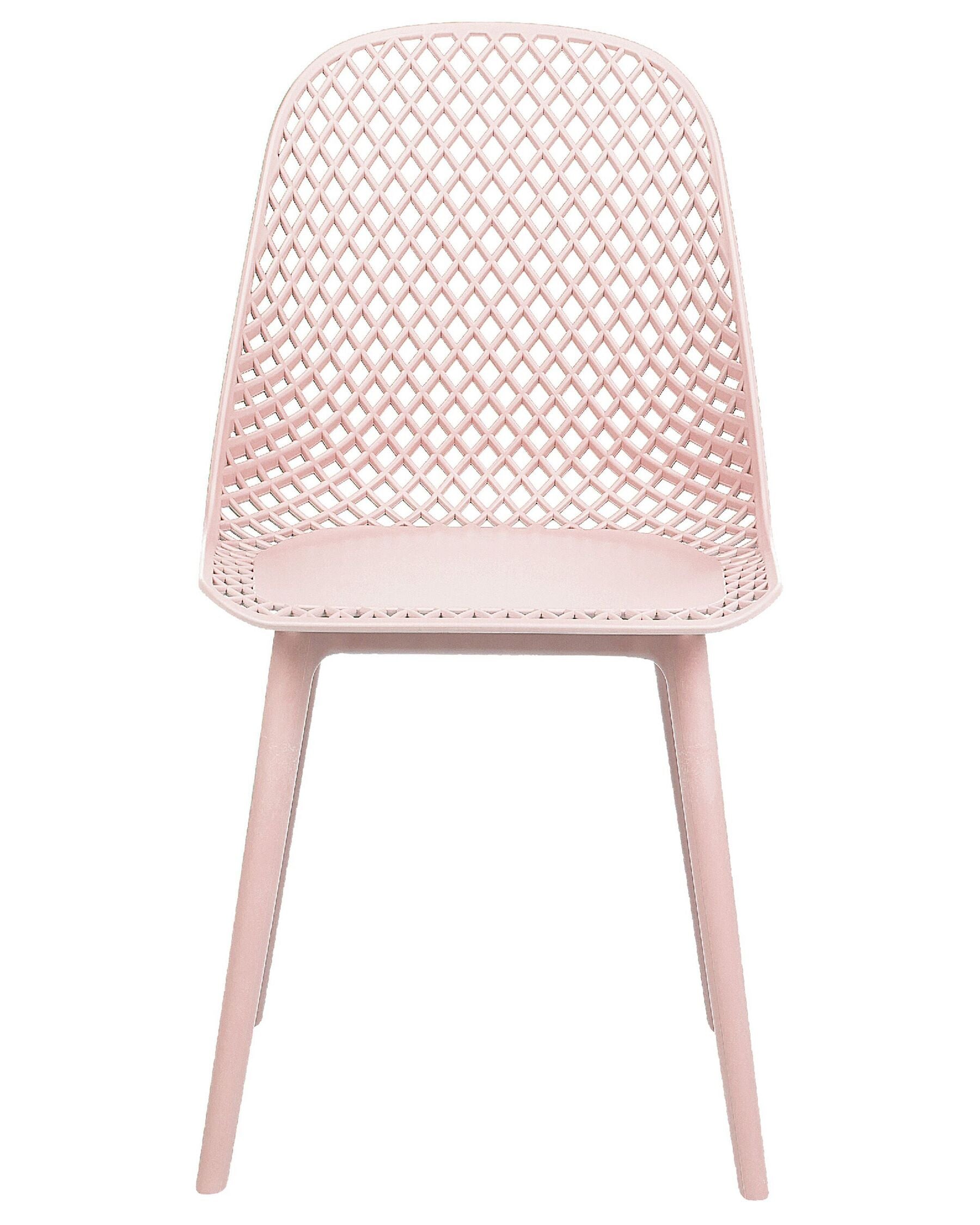 Set Of 4 Dining Chairs Pink Emory