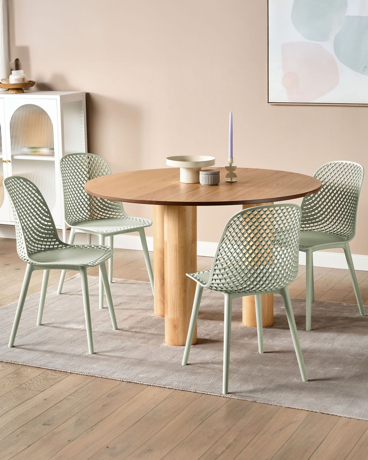 Set Of 4 Dining Chairs Green Emory