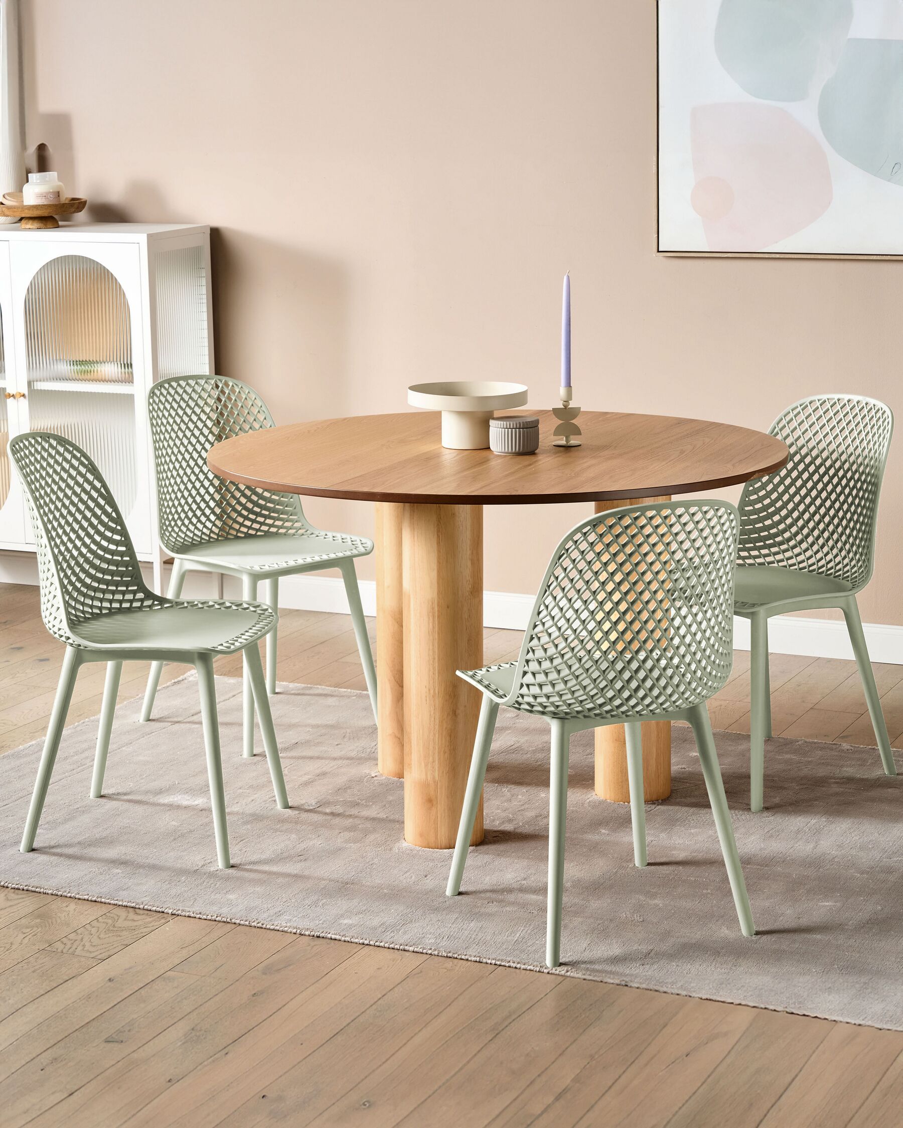 Set Of 4 Dining Chairs Green Emory