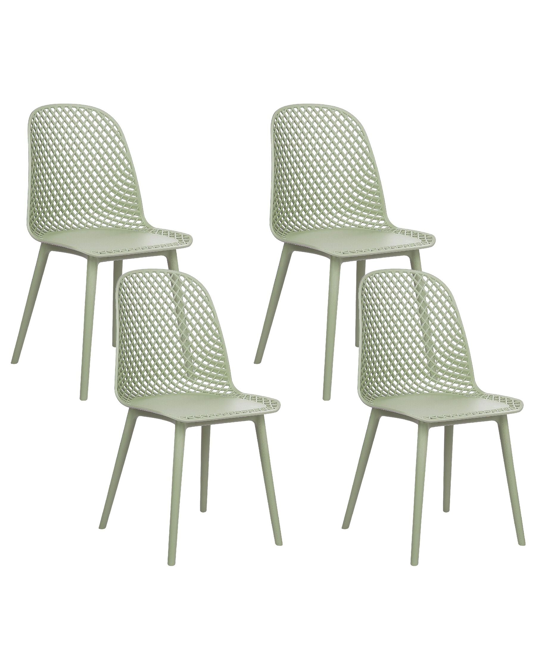 Set Of 4 Dining Chairs Green Emory