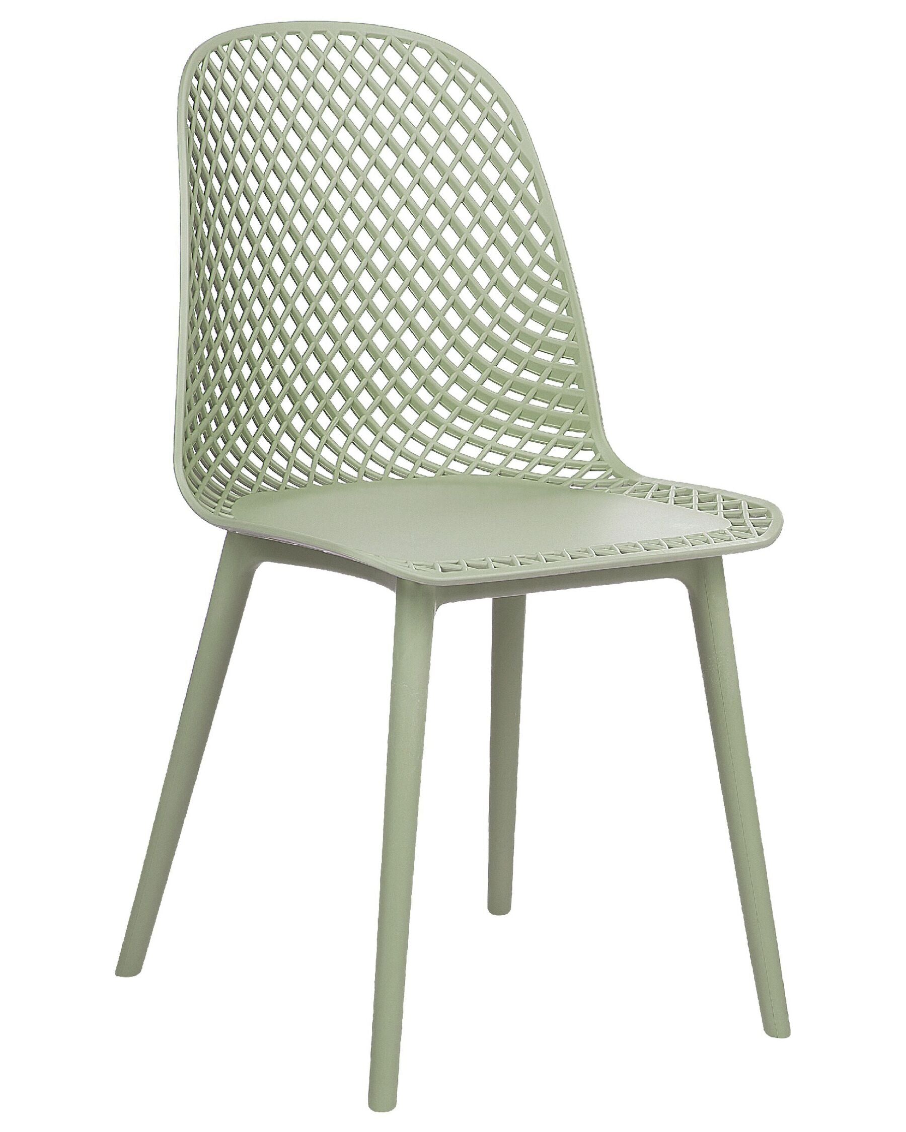 Set Of 4 Dining Chairs Green Emory