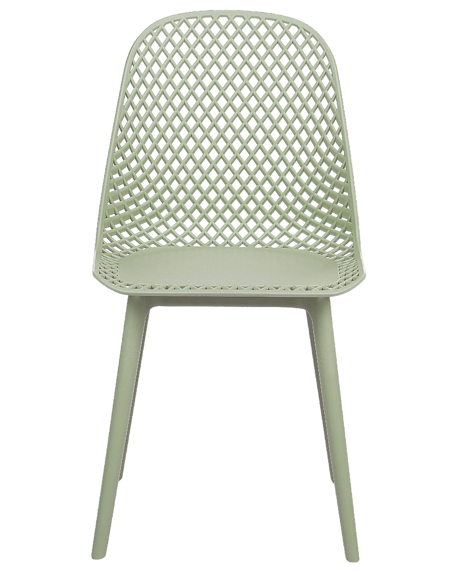 Set Of 4 Dining Chairs Green Emory