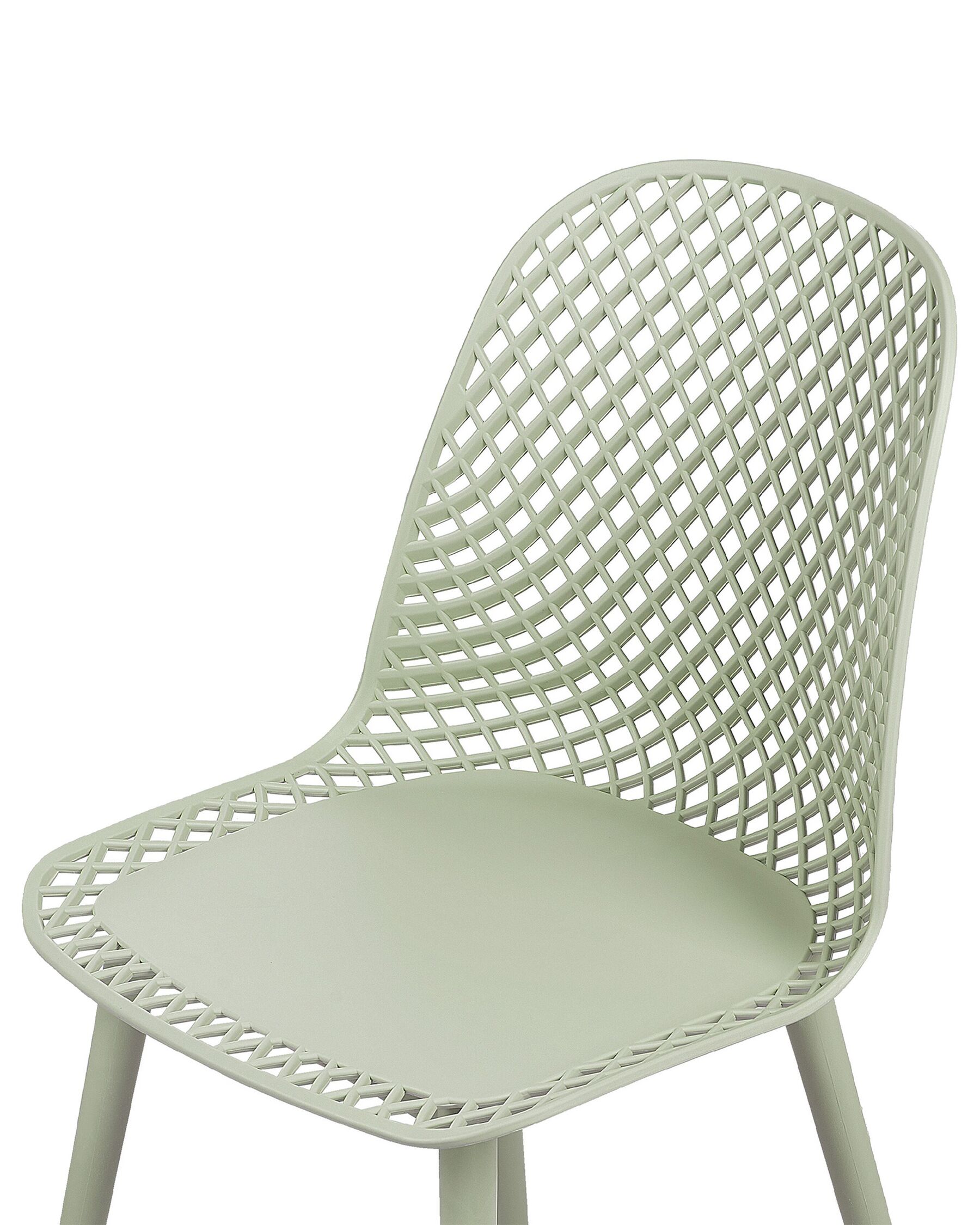 Set Of 4 Dining Chairs Green Emory