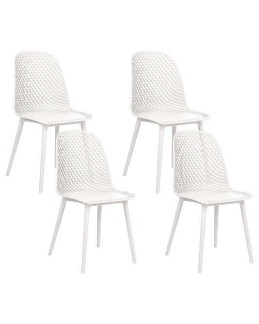 Set Of 4 Dining Chairs White Emory