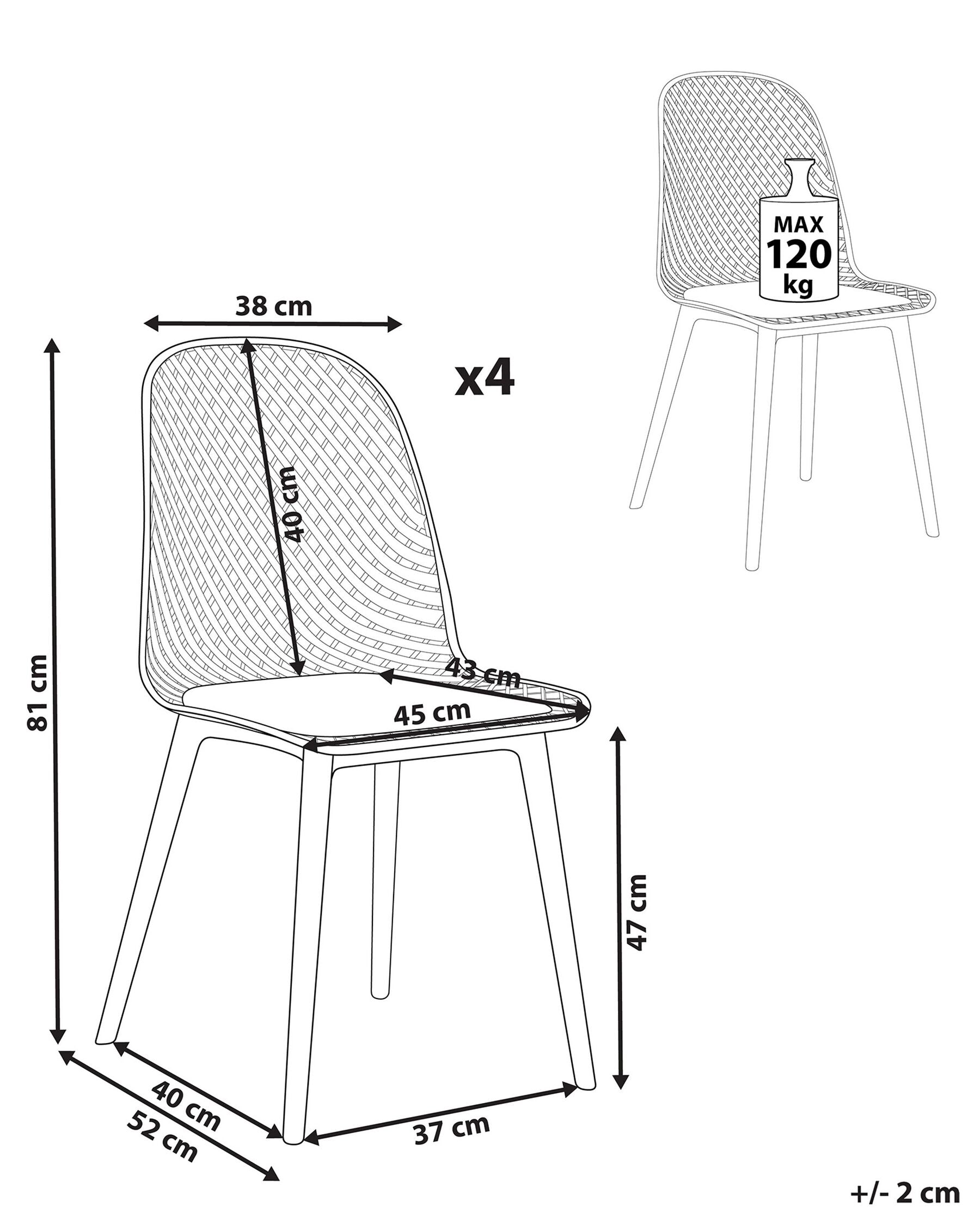 Set Of 4 Dining Chairs Green Emory