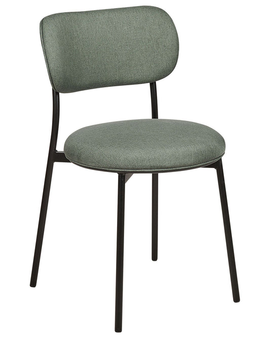 Set of 2 Fabric Dining Chairs Green CASEY