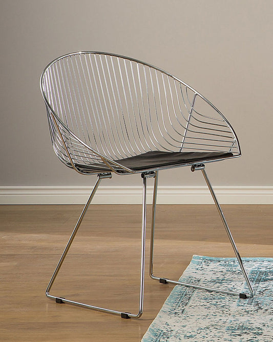 Set of 2 Metal Accent Chairs Silver AURORA