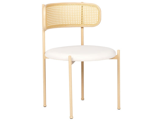Set of 2 Metal Dining Chairs Light Wood ANDOVER