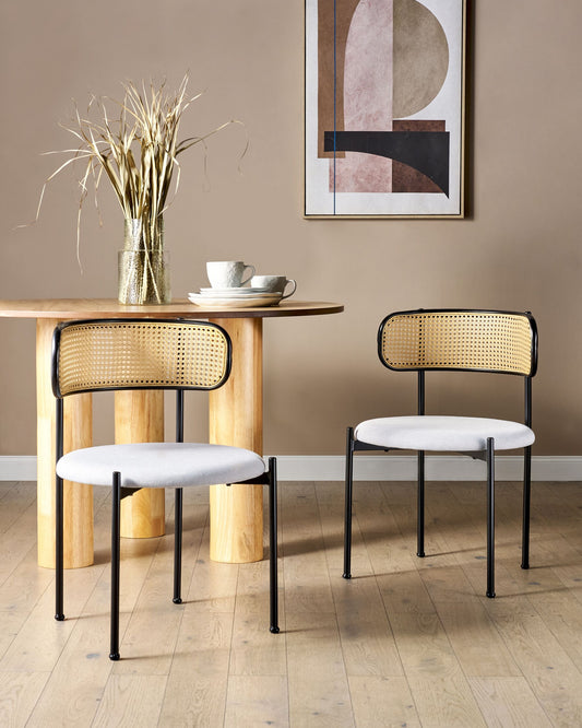 Set of 2 Metal Dining Chairs Black ANDOVER