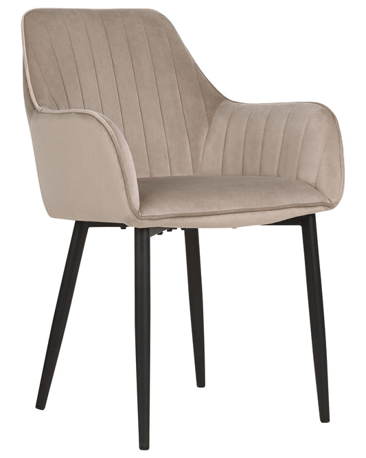 Set of 2 Velvet Dining Chairs Taupe WELLSTON