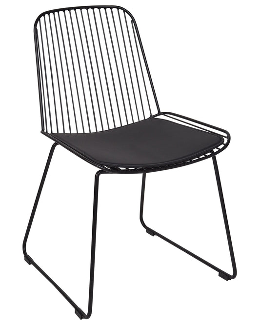 Set of 2 Metal Accent Chairs Black PENSACOLA