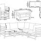 garden lounge set with table 6 seater cerreto bamboo wood off-white