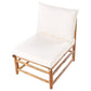 garden lounge set with table 6 seater cerreto bamboo wood off-white