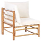 garden lounge set with table 6 seater cerreto bamboo wood off-white