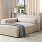 right hand velvet chaise lounge beige hellnar