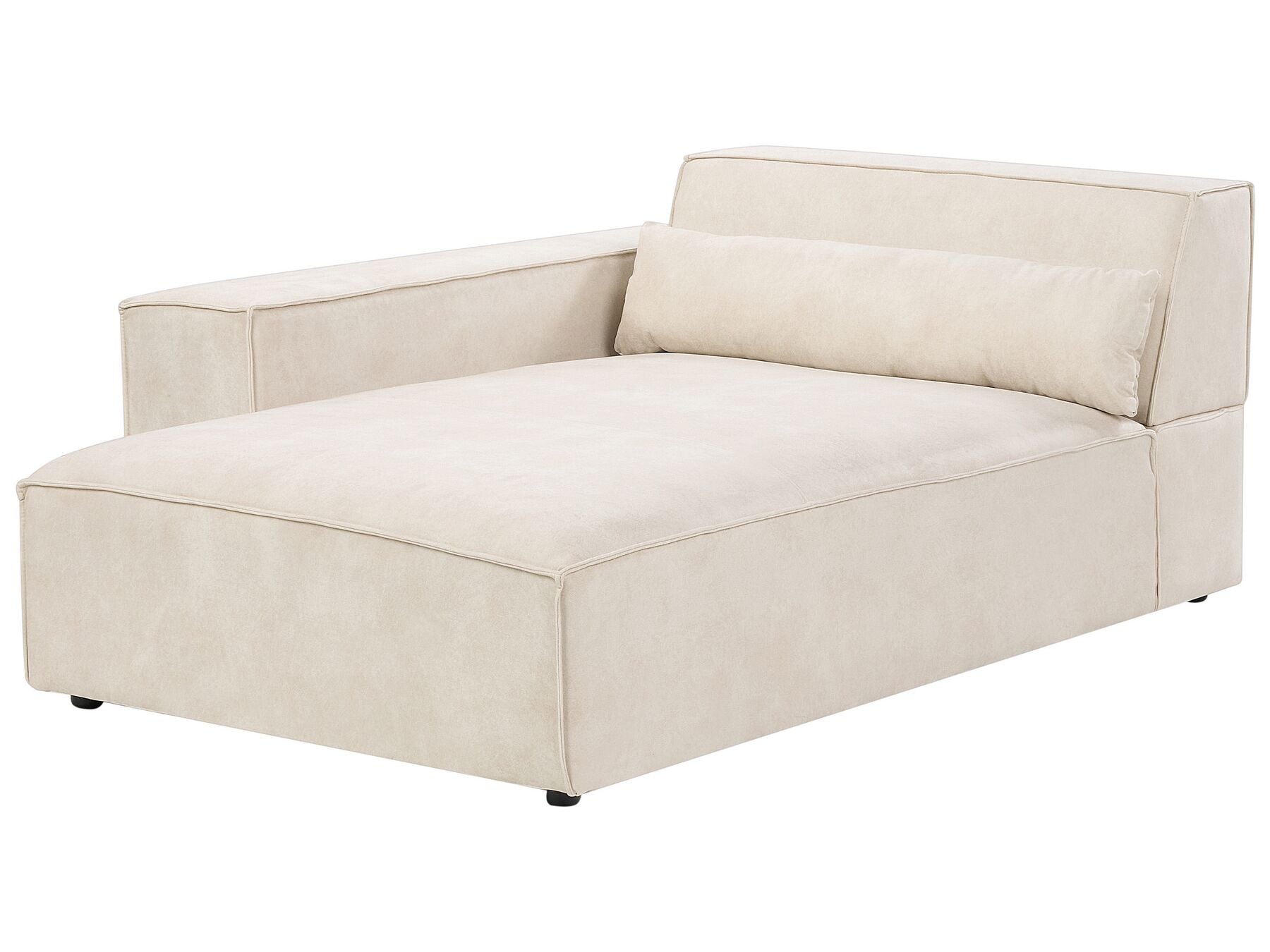 right hand velvet chaise lounge beige hellnar