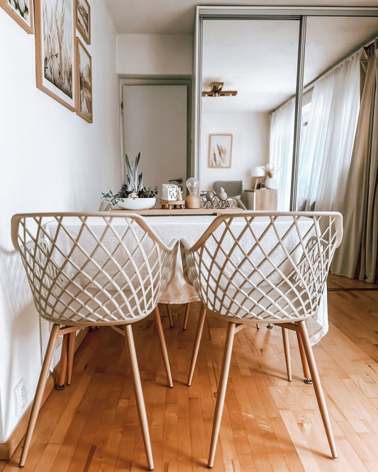 Set Of 2 Dining Chairs Beige Nashua