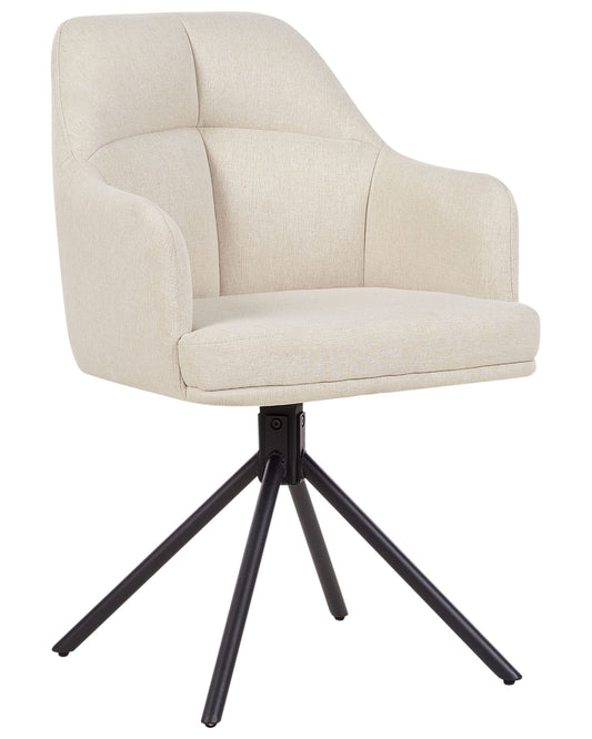 Set of 2 Fabric Dining Chairs Beige MIRA
